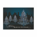 Shimmered Trees Greeting Card - Silver Lined White Envelope